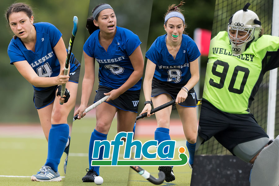 (left to right) Doyle, Meader, Rappaport, and Sullivan were named to the NFHCA Academic Squad (Adam Richins).