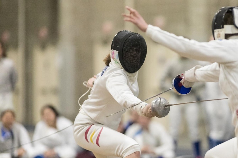 Julia Calventus-Coveney was 3-0 vs. Tufts and picked-up a win in epee against Harvard (Frank Poulin).