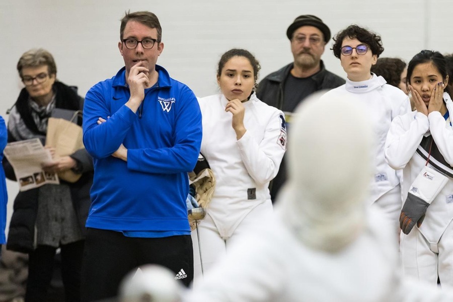 Charlton has been with the Wellesley fencing program since 2002 (Frank Poulin).