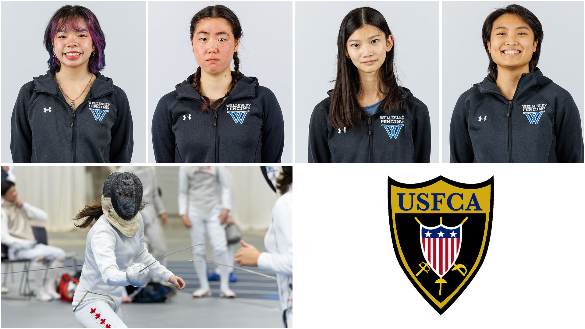 Four members of Wellesley fencing made the USFCA Division III All-America team (Frank Poulin)