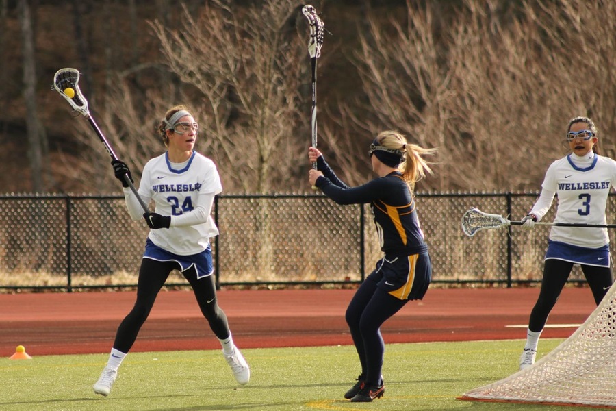 Louise Conaty led Wellesley with two goals against Wheaton (Miranda Yang)