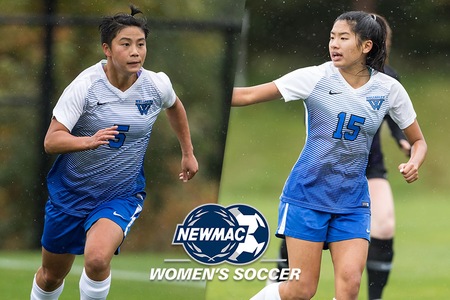 (l to r) You Mak and Zhou were each named to the NEWMAC Second Team (Frank Poulin).