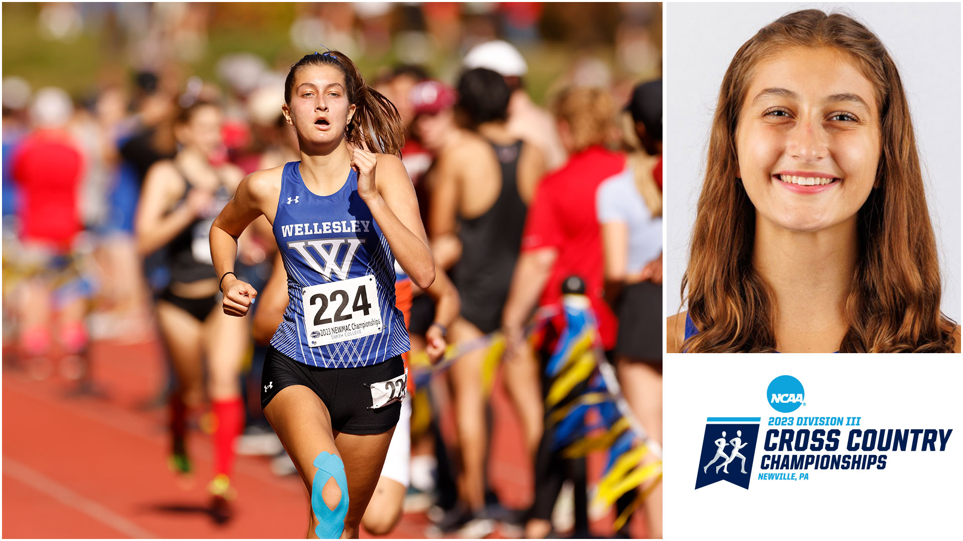 Ella Whinney '26 will represent Wellesley cross country at the 2023 NCAA Division III Cross Country Championships (Frank Poulin)