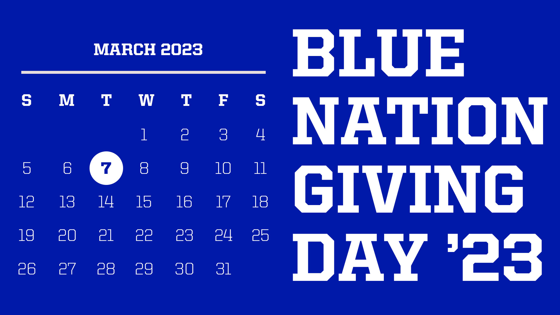 Save the Date: Blue Nation Giving Day is March 7th, 2023!