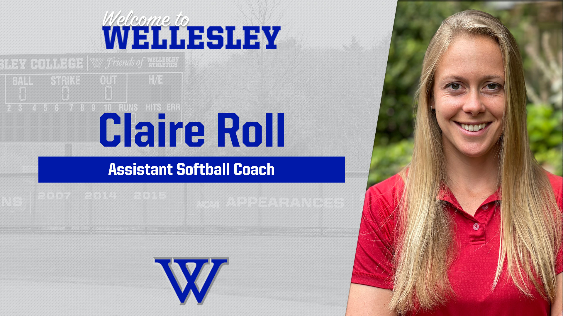 Claire Roll will join the Blue Softball coaching staff in 2022-23.