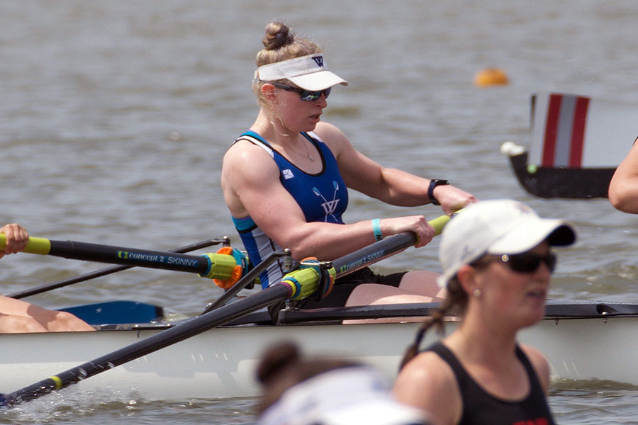 Rhiannon Mulligan and the Varsity 8+ took 10th in the collegiate eights (Pamela Wang Anderson '76).