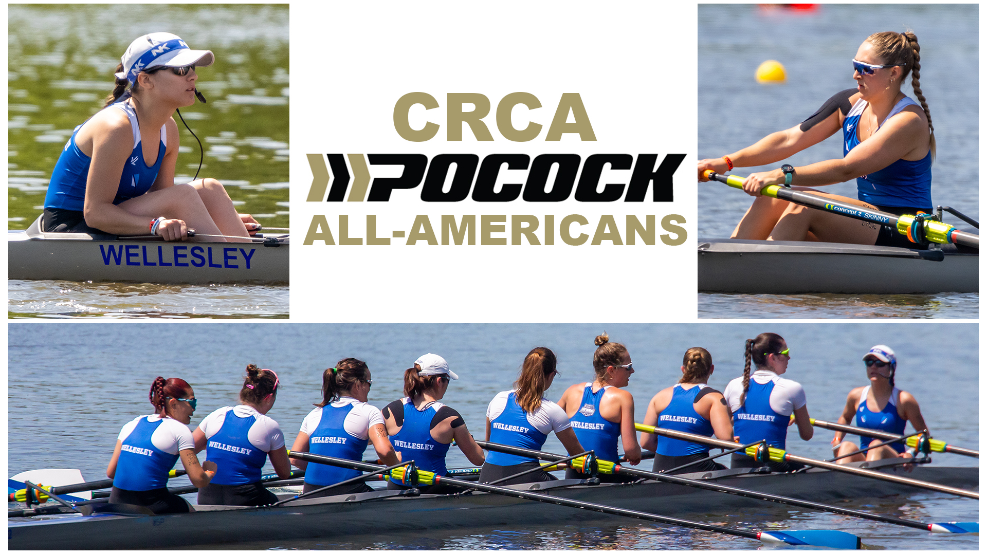 Wellesley College crew graduates Anneka Hallstrom and Isabella Santos have been named to the 2023 Pocock Racing Shells All-America First Team (Carlisle Stockton).