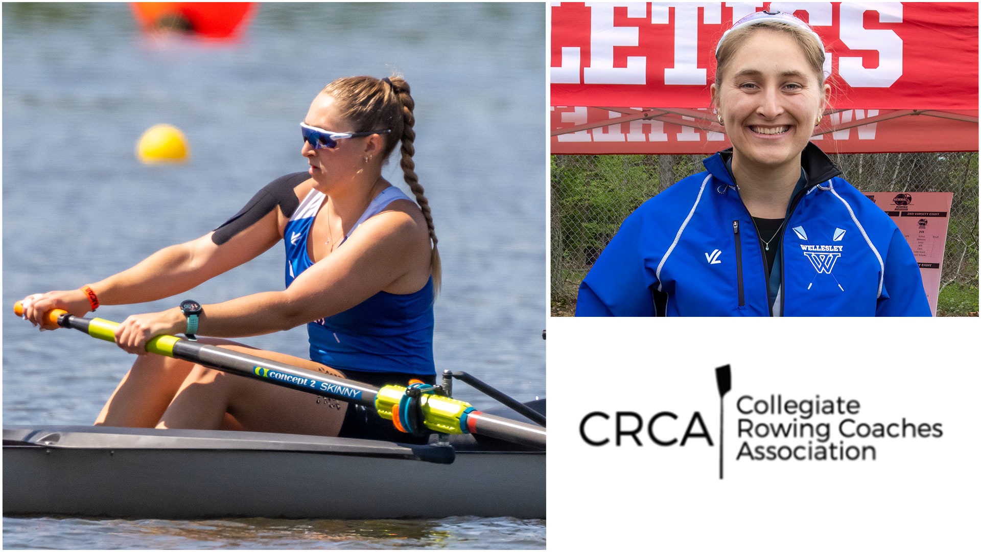 Anneka Hallstrom '23 is the first member of Wellesley crew to be named the CRCA Division III Athlete of the Year (Carlisle Stockton & Katie Morrison)