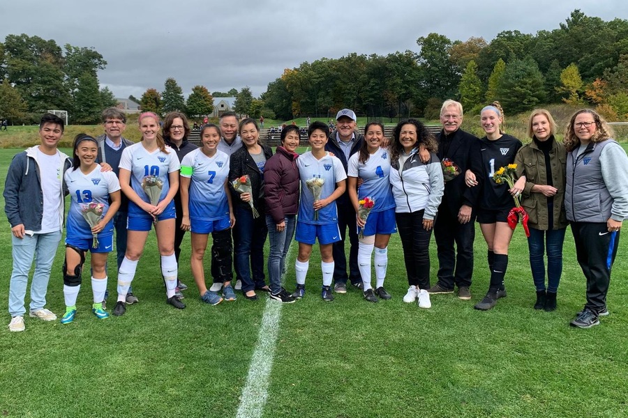 Wellesley celebrated the Blue soccer Class of 2020 prior to Saturday's game.