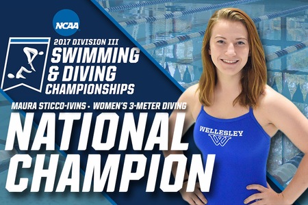 Wellesley Swimming & Diving’s Sticco-Ivins Claims 2nd NCAA 3-Meter Diving Title