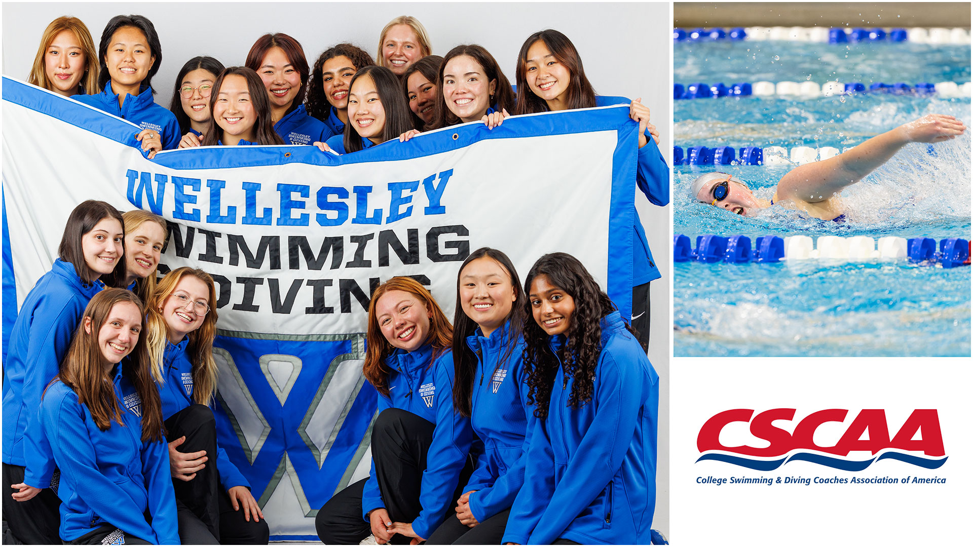 Wellesley swimming & diving was named a CSCAA Scholar All-American Team for the 11th straight year (Frank Poulin)