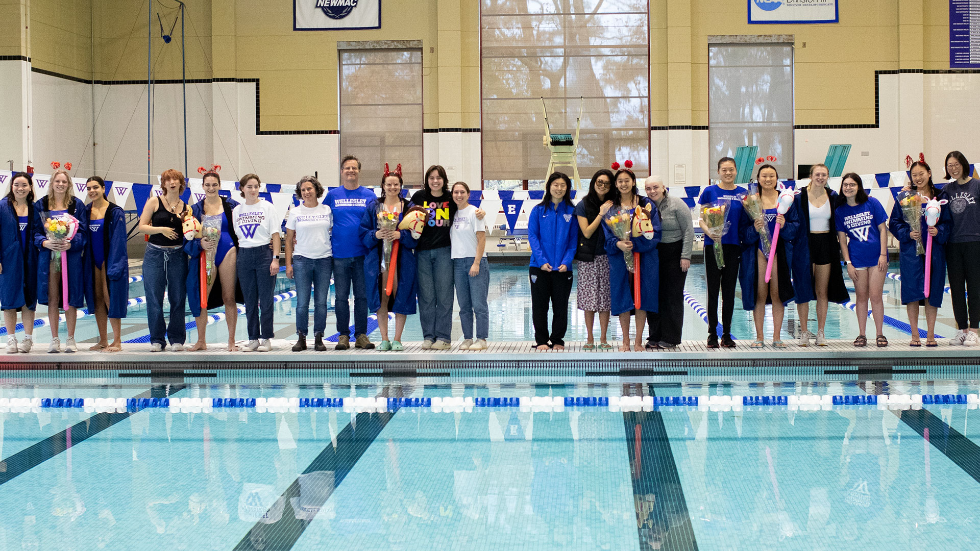 Wellesley College swimming & diving celebrated senior day on Saturday (Frank Poulin)
