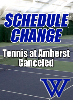 Blue Tennis Match at Amherst is Canceled
