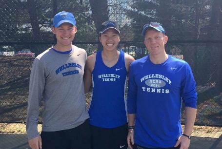 Lee Leads Blue Tennis to 6-3 Senior Day Victory Over Stonehill