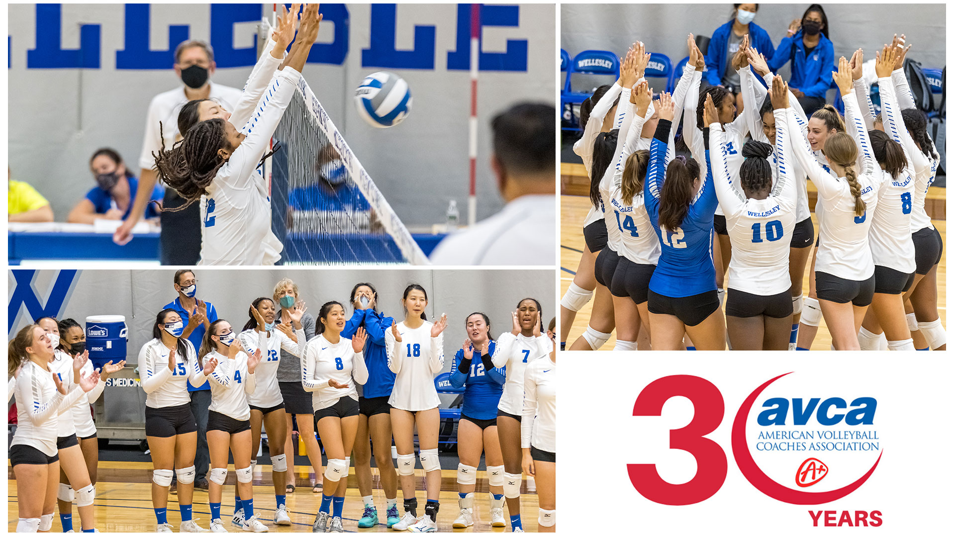 The Blue earned the AVCA's Honor Roll distinction, recognizing the top 20% of team GPAs in NCAA Division III (Frank Poulin Photography).