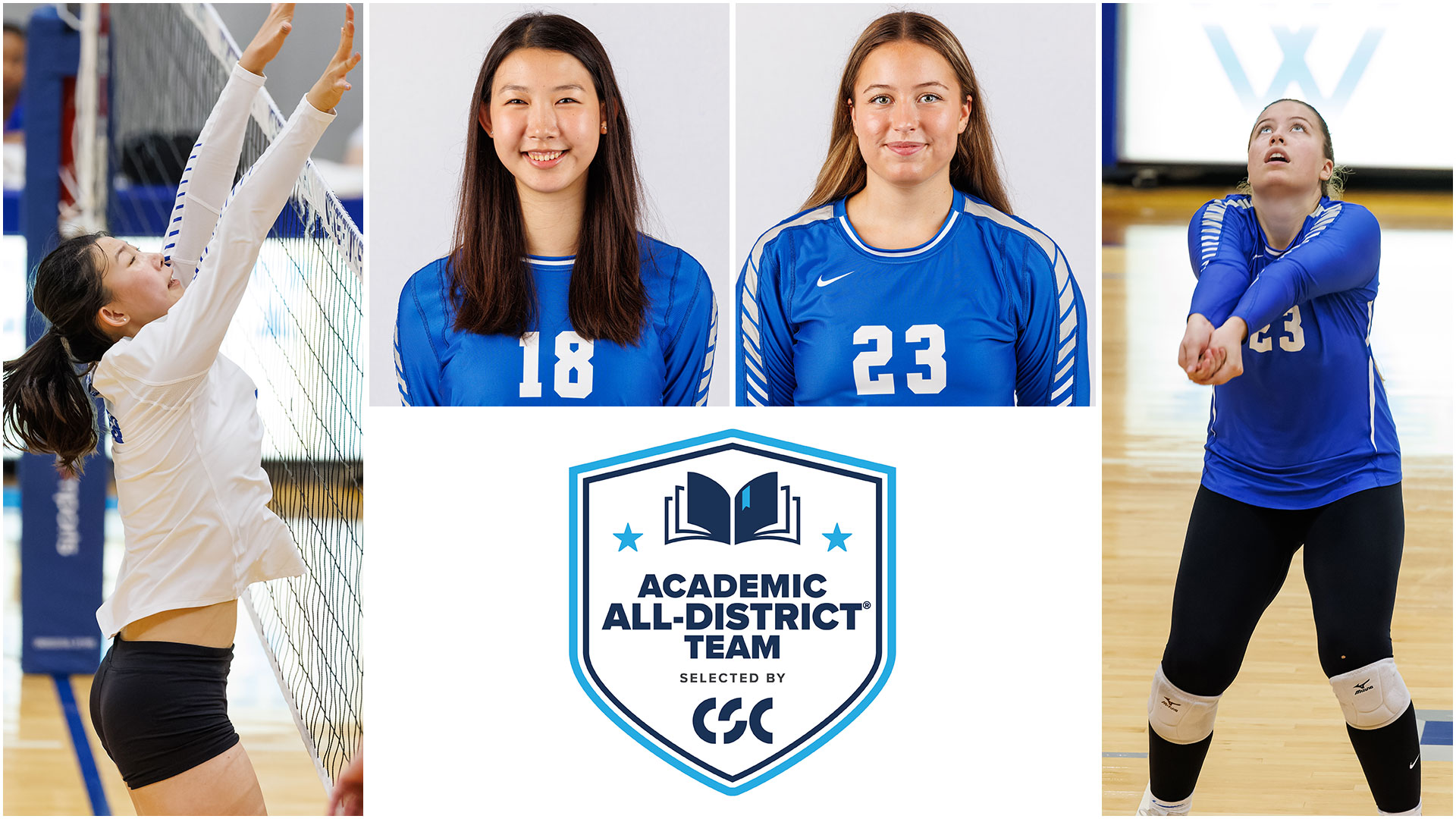Blue Volleyball's Xu, Kunze-Hoeg Recognized on CSC Academic All-District Team