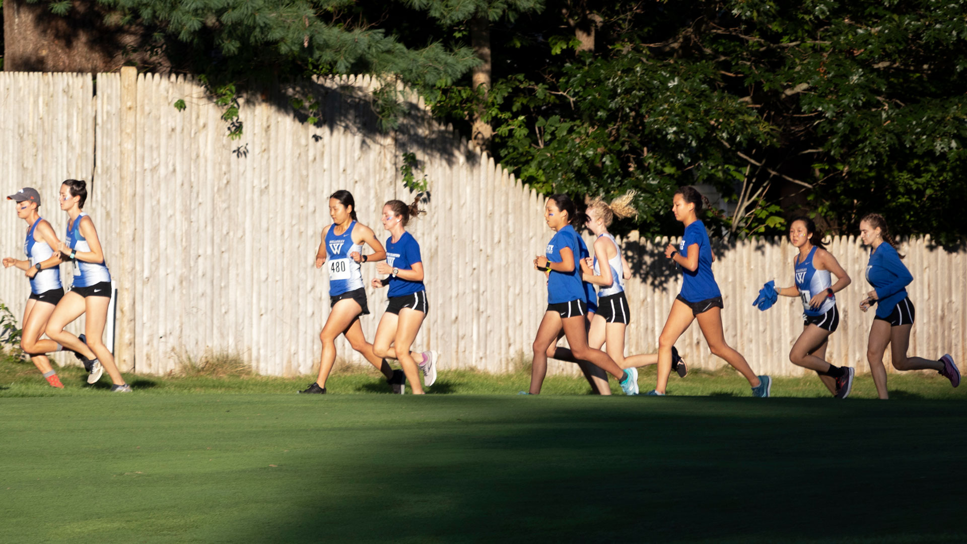 Wellesley cross country team running together